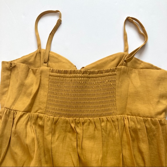 Midi Tiered Mustard Sundress NWOT Large - Picture 7 of 10